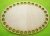  16,5x11cm Placa ovala din lemn natural crosetabila, 1 buc., grosime 3 mm, dimensiune gaura: 7,5 mm