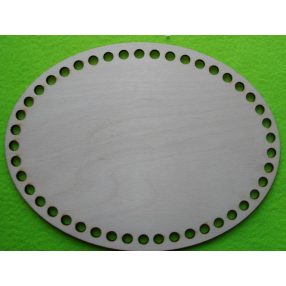   20x15cm Placa ovala din lemn natural crosetabila, 1 buc., grosime 3 mm, dimensiune gaura: 7 mm