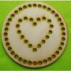  15cm Inima in inima din lemn natural, 1 buc., grosime 3 mm