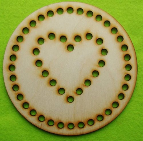  15cm Inima in inima din lemn natural, 1 buc., grosime 3 mm