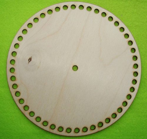  20 cm Cadran de ceas circular din lemn natural crosetabil, 1 buc., grosime 3 mm, dimensiune gaura: 7 mm
