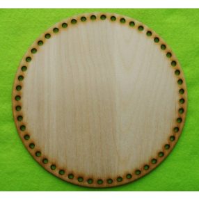    20,5cm Baza rotunda din lemn natural, crosetabil, cu gaura de 6 mm, grosime 1 buc. 3 mm