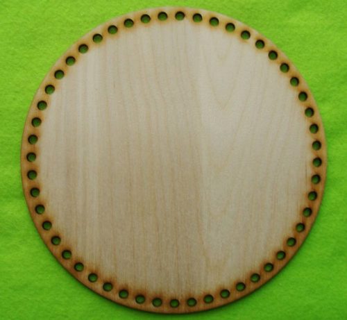  20,5cm Baza rotunda din lemn natural, crosetabil, cu gaura de 6 mm, grosime 1 buc. 3 mm