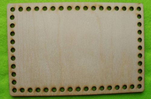    20x13,3cm Baza dreptunghiulara din lemn natural, crosetabila, cu gaura de 6 mm, grosime 1 buc. 3 mm