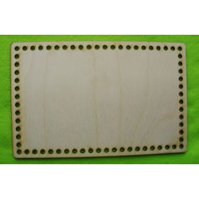   25x16cm Baza dreptunghiulara din lemn natural, crosetabil, cu gaura de 6 mm, 1 buc., grosime 3 mm