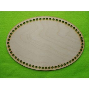   25x17mm Baza ovala din lemn natural, croetabila, cu gaura de 6 mm, grosime 1 buc. 3 mm