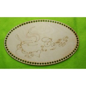   35x21cm Tava de cafea din lemn natural, crosetabila, baza din lemn cu gaura de 7 mm, 1 buc., grosime 4 mm