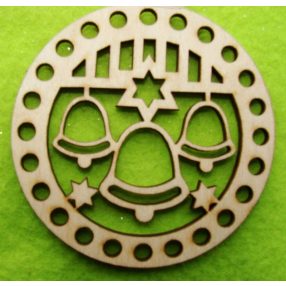   8 cm Bază din lemn crosetabil, lemn natural, 3 clopotei cu gaura de 5 mm, grosime 1 buc. 3 m