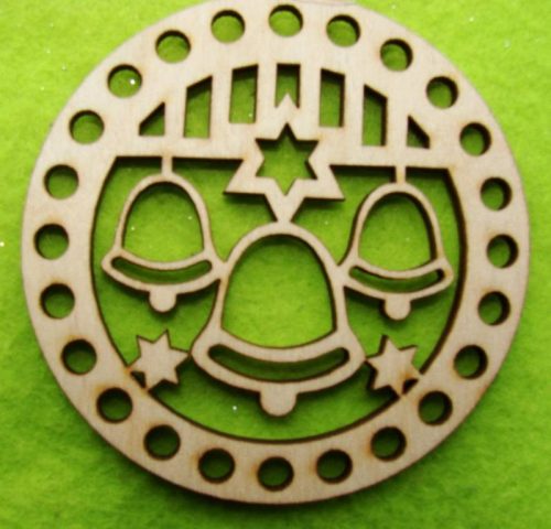 8 cm Bază din lemn crosetabil, lemn natural, 3 clopotei cu gaura de 5 mm, grosime 1 buc. 3 m