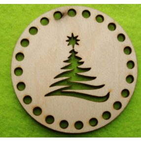   8 cm Baza din lemn crosetabilt din lemn natural, spirala de pin cu gaura de 5 mm, 1 buc. grosime 3 mm