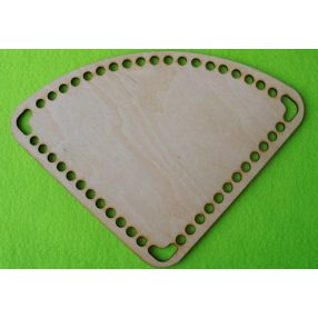    18,5x18,5cm Baza din lemn natural crosetabil, sfert de cerc, cu gaura de 7,5 mm, 1 buc., grosime 3 mm