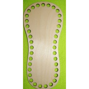   20x9 cm Talpa de cizmă din lemn natural, crosetabil, baza din lemn cu gaura de 8 mm, grosime de 3 mm