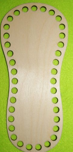 20x9 cm Talpa de cizmă din lemn natural, crosetabil, baza din lemn cu gaura de 8 mm, grosime de 3 mm