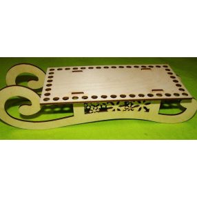   Sanie crosetabila din lemn natural, baza din lemn cu gaura de 8mm, 1 set, 28,5x7,5m, grosime 3mm, montata pe o foaie!