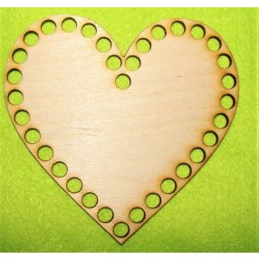    13x12cm Inima mica din lemn natural. Cu gaura de 8mm, 1 bucata, grosime 3mm