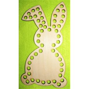    18,5x10,5cm Iepuras crosetabildin lemn natural cu urechi cu logo, gaura de 7 mm, grosime 1 buc. 3 mm