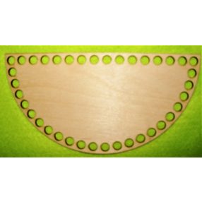     20x10cm Semicerc crosetabil din lemn natural cu gaura de 8,5 mm, 1 buc. grosime 3 mm