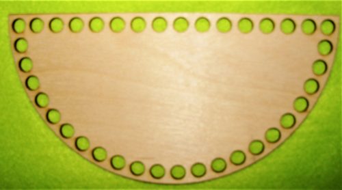   20x10cm Semicerc crosetabil din lemn natural cu gaura de 8,5 mm, 1 buc. grosime 3 mm