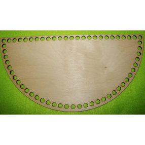   	29x14,cm Baza din lemn natural crosetabil semicerc cu gaura de 7 mm 1 bucata, grosime 3mm