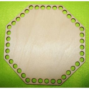   15x15cm Octogon crosetabil din lemn natural cu gaura de 8 mm, grosime 1 buc. 3 mm
