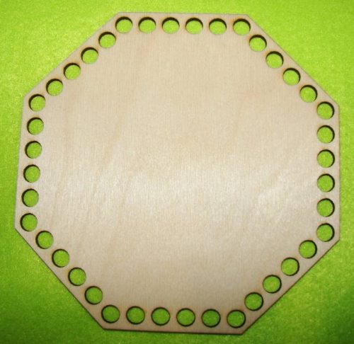 15x15cm Octogon crosetabil din lemn natural cu gaura de 8 mm, grosime 1 buc. 3 mm