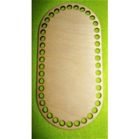   9,5x19.5cm Placa oval cosetabila  din lemn natural cu gaur de 7,5 mm, 1 buc. grosime 3 mm