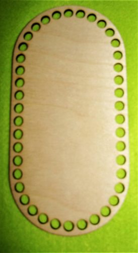 9,5x19.5cm Placa oval cosetabila  din lemn natural cu gaur de 7,5 mm, 1 buc. grosime 3 mm