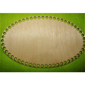     	24,5x14,5cm Baza din lemn natural oval cu gaura dem 7 m1 bucat grosime 3mm