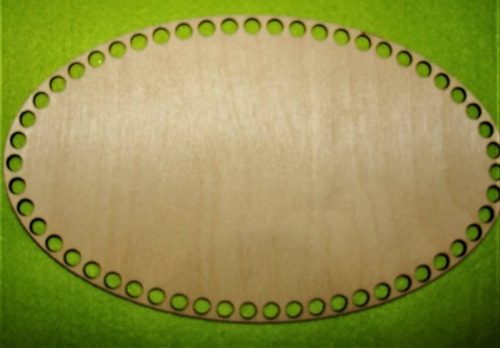  	24,5x14,5cm Baza din lemn natural oval cu gaura dem 7 m1 bucat grosime 3mm