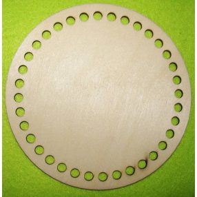   16,5cm Baza circulara din lemn natural crosetabil cu gaura de 6 mm, 1 buc., grosime 3 mm