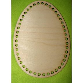   21x15cm Ou crosetabil din lemn natural cu gaura de 6 mm, grosimea 3 mm