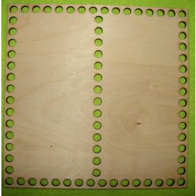    18,5x18,5 cm Lemn natural crosetabil, patrat impartit in doua partii, gaura de 7,5 mm, grosime 3 mm