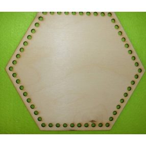    18,5,5x19cm Hexagon crosetabil din lemn natural cu gaura de 6 mm, 1 buc. grosime 3 mm