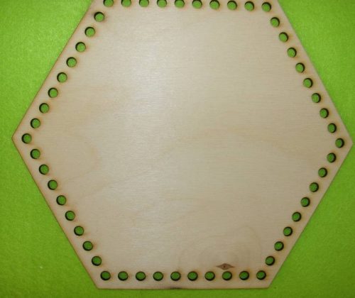   18,5,5x19cm Hexagon crosetabil din lemn natural cu gaura de 6 mm, 1 buc. grosime 3 mm