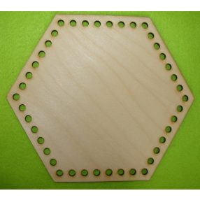    18,5x16cm Hexagon crosetabil din lemn natural cu gaura de 6 mm, 1 buc. grosime 3 mm
