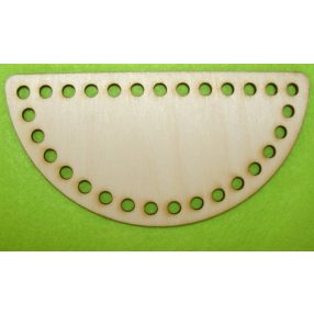    15x7,5cm Semicerc crosetabil din lemn natural cu gaura de 6 mm, 1 buc. grosime 3 mm