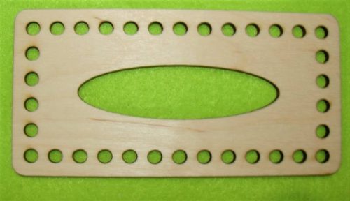  15x7,5 cm Cutie mica de sevetele crosetabila dinn natural cu gaura de 6 mm, grosime 1 bucata de 3 mm.