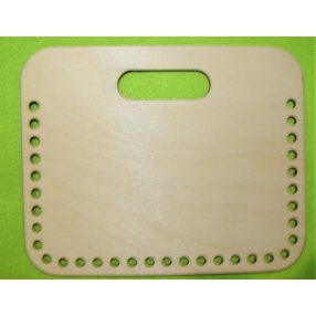      18,5x15 cm Capac de cutie crosetabil din lemn natural cu gaura de 6 mm, 1 buc., grosime 3 mm