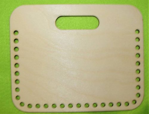    18,5x15 cm Capac de cutie crosetabil din lemn natural cu gaura de 6 mm, 1 buc., grosime 3 mm