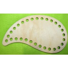    15x8,5 cm Forma de picatura crosetabila  din lemn natural cu gaura de 6 mm, grosime 1 buc. 3 mm