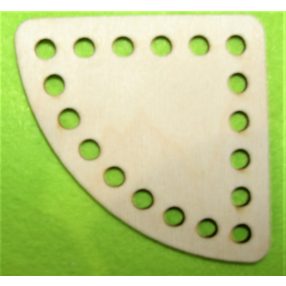   7,5x7 cm Sfert de cerc mic crosetabil din lemn natural cu gaura de 6 mm, 1 buc. grosime 3 mm