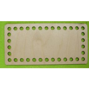    15x7,5 cm Dreptunghi crosetabil din lemn natural cu gaura de 6 mm, 1 buc. grosime 3 mm
