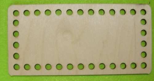  15x7,5 cm Dreptunghi crosetabil din lemn natural cu gaura de 6 mm, 1 buc. grosime 3 mm