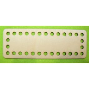    15x5 cm Dreptunghi crosetabil din lemn natural cu gaura de 6 mm, 1 buc. grosime 3 mm