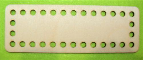  15x5 cm Dreptunghi crosetabil din lemn natural cu gaura de 6 mm, 1 buc. grosime 3 mm