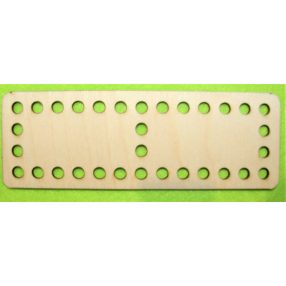    15x5 cm Dreptunghi crosetabil din lemn natural, impartit in doua parti , cu gaura de 6 mm, grosime 1 bucata de 3 mm