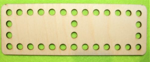  15x5 cm Dreptunghi crosetabil din lemn natural, impartit in doua parti , cu gaura de 6 mm, grosime 1 bucata de 3 mm