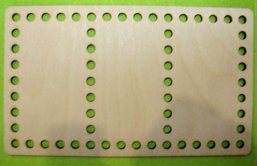 18,5x11 cm Dreptunghi crosetabil din lemn natural, format din trei parti, cu gaura de 6 mm, grosime 1 buc. 3 m