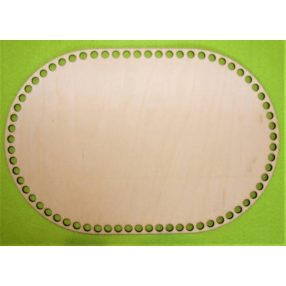  27,5x18,5 cm Placa ovala crosetabila din lemn natural cu gaura de 7,5 mm, 1 buc. cm, grosime 3 mm