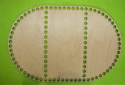 27,5x18,5 cm Placa ovala despicata din lemn natural, crosetabila, cu gaura de 7,5 mm, grosime 1 buc. 3 m